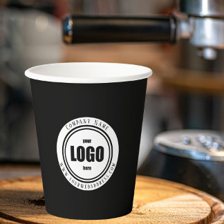 Logo-Schwarz Pappbecher