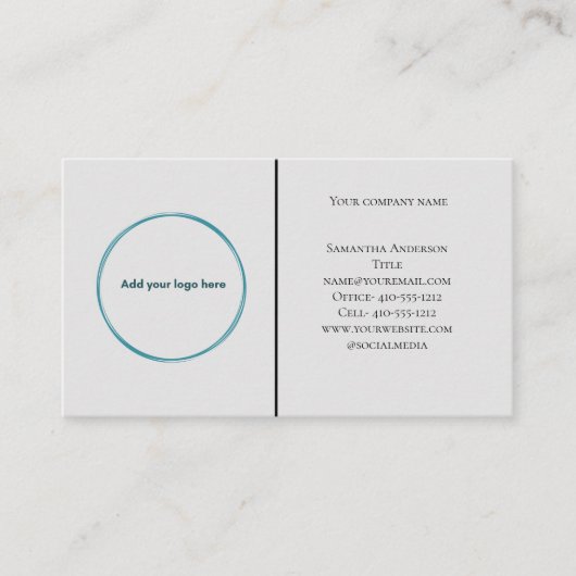 Logo Schwarz-weiß Grau Minimalistisch Beruflich Visitenkarte (Vorderseite)