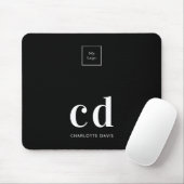 Logo-Schwarz-weiß-Monogramm-Initialgeschäft Mousepad (Mit Mouse)