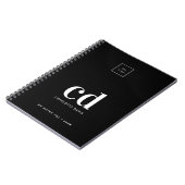 Logo-Schwarz-weiß-Monogramm-Initialgeschäft Notizblock (Linke Seite)