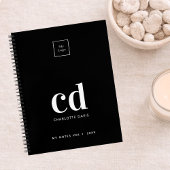 Logo-Schwarz-weiß-Monogramm-Initialgeschäft Notizblock