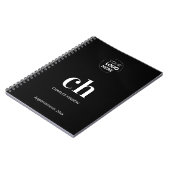 Logo-Schwarz-weiß-Monogramm-Initialgeschäft Notizblock (Linke Seite)