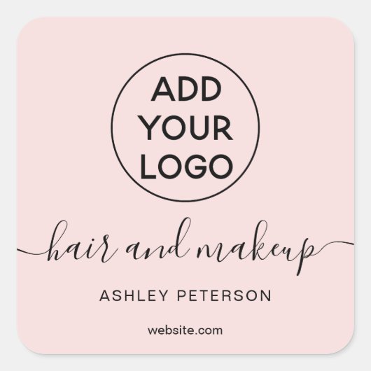 Logo Schwarz-weiß Quadratischer Aufkleber (Vorderseite)