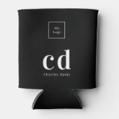 Logo-Schwarz-weißer Name Dosenkühler (Vorderseite)