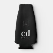 Logo-Schwarz-weißer Name Flaschenkühler (Vorderseite)