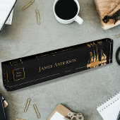 Logo schwarze Gold-Konstruktionskrane Namensplakette