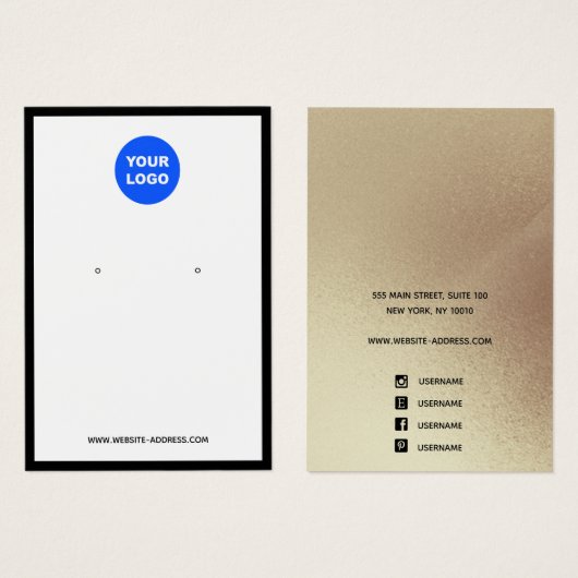 Logo-Schwarze Grenze Gold verdienende Schmuckanzei (Vorne & Hinten)