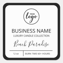 Logo-Schwarze Grenze - Sojakorfekronen hinzufügen Quadratischer Aufkleber