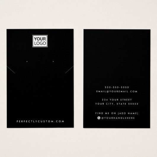 Logo schwarze Halskette Ohrring-Anzeigetafel hinzu (Vorne & Hinten)