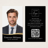 Logo schwarze Imitate goldenes Foto Logo QR-Code (Vorne & Hinten)