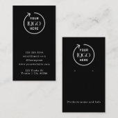 Logo | Schwarze Schmuckkollektion Visitenkarte (Vorne/Hinten)