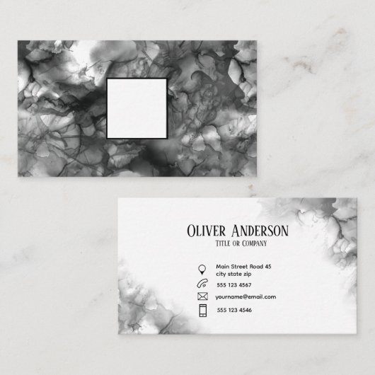 Logo Schwarze Tinte Geschäftskarte Visitenkarte (Vorne/Hinten)