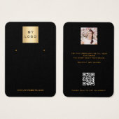 Logo schwarzer Ohrring Schmuck Foto QR-Display (Vorne & Hinten)
