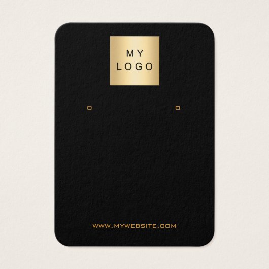 Logo schwarzer Ohrring Schmuck Foto QR-Display (Vorderseite)