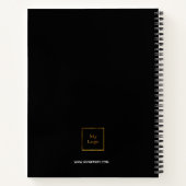 Logo schwarzes Gold Monogramm Initialen Geschäft Notizblock (Rückseite)