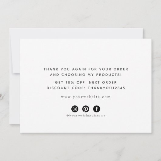 Logo Script Black Vielen Dank Dankeskarte (Rückseite)