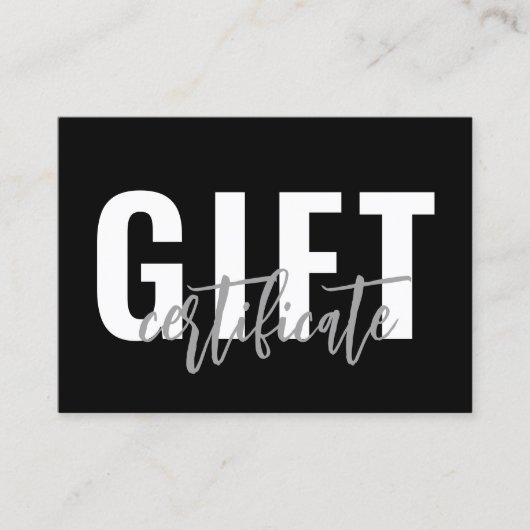 Logo-Script-Geschenkgutschein Visitenkarte (Vorderseite)