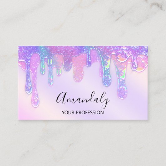 Logo Seife Holograph Tropfen Kosmetik Nägel Lila Visitenkarte (Vorderseite)