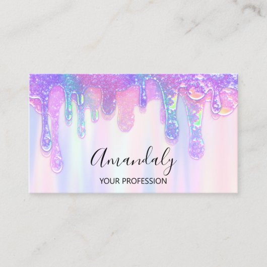 Logo Seife Holograph Tropfen Kosmetik Nägel Pink B Visitenkarte (Vorderseite)