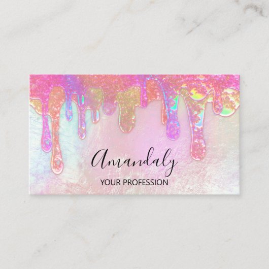 Logo-Seife Holograph Tropfen Kosmetik Rose Visitenkarte (Vorderseite)