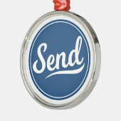 Logo senden ornament aus metall (Links)