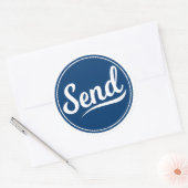 Logo senden runder aufkleber (Umschlag)