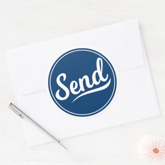Logo senden runder aufkleber (Umschlag)