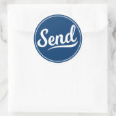 Logo senden runder aufkleber (Tasche)
