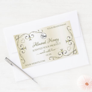 Logo "Shimmery Cream Product Labels Verziert Corne Rechteckiger Aufkleber