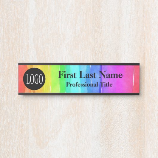 Logo-Signatur für Rainbow-Wasserfarben Türschild (Vorderseite )