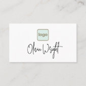 Logo-Signatur-Skript hinzufügen, Modernes Weißes G Visitenkarte (Vorderseite)