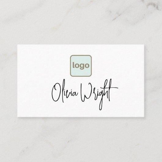 Logo-Signatur-Skript hinzufügen, Modernes Weißes G Visitenkarte (Vorderseite)