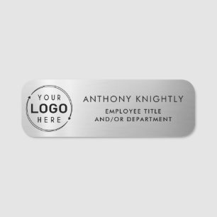 Logo Silber Faux-Metall Kunststoff Namensschild