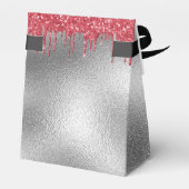 Logo silber Glitzer Tropfen Rote Schönheitssalon Geschenkschachtel (Rückseite)