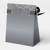 Logo silber Glitzer Tropfen Schönheitssalon Geschenkschachtel (Rückseite)