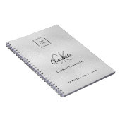 Logo silber monogramm modernes Geschäft Notizblock (Rechte Seite)