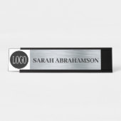 Logo Silver Corporate Business Office-Schreibtisch Schreibtischnamensplakette (Vorderseite )