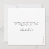 Logo Silver Script Letters Navy Blue Geburtstag Karte (Rückseite)