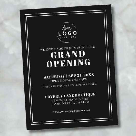Logo Simple Business Grand Opening Postkarte