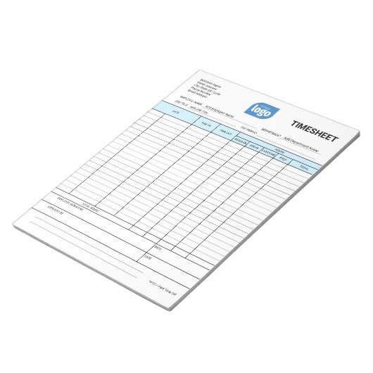 Logo Simple Employee Business Time Sheet Notepad Notizblock (angewinkelt)