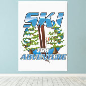 Logo "Ski for Adventure" Leinwanddruck (Insitu (Holzboden))