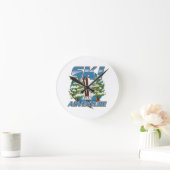 Logo "Ski for Adventure" Runde Wanduhr (Zuhause)