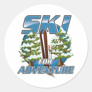 Logo "Ski for Adventure" Runder Aufkleber