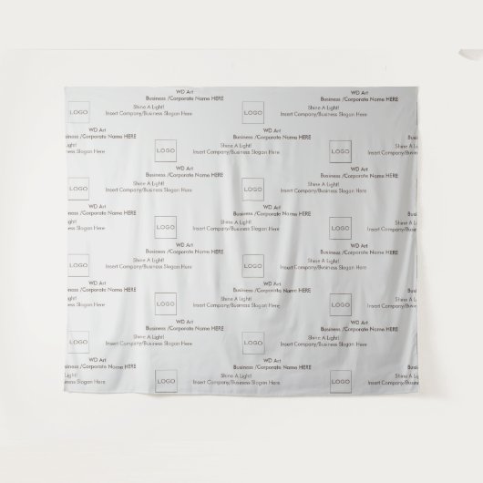 Logo-Slogan Business Step and Repeat, Simple Brown Wandteppich (Vorderseite (Horizontal))