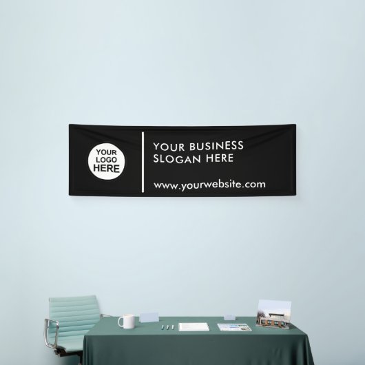 Logo-Slogan und Textwerbung hinzufügen Banner (Messeveranstaltung)