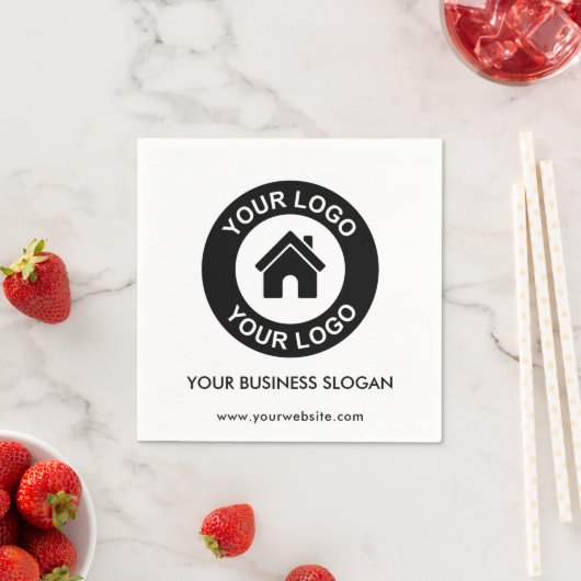 Logo-Slogan-Website-Party Napkins Serviette (Beispiel)