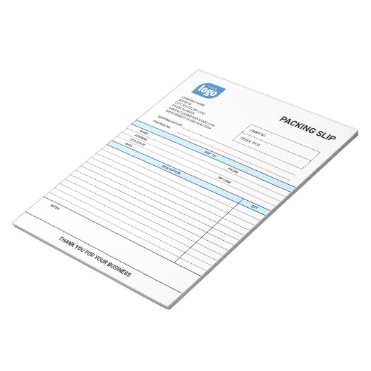 Logo Small Business Packing Slip Template Notepad Notizblock (angewinkelt)