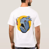 Logo Sober124 mit gefährlichem Angler auf der T-Shirt (Rückseite)