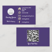 Logo Social Media Gold QR Blue Navy Gold Visitenkarte (Vorne/Hinten)