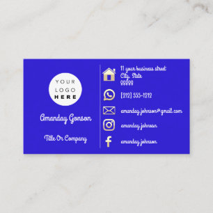 Logo Social Media Gold QR Blue Royal Gold Visitenkarte
